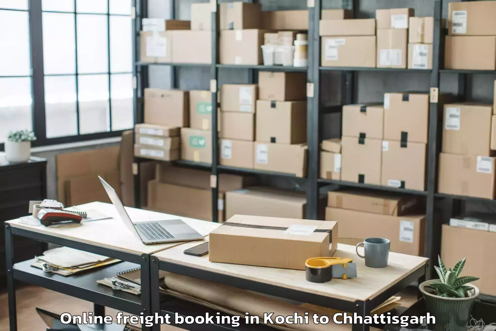 Top Kochi to Kharsia Online Freight Booking Available